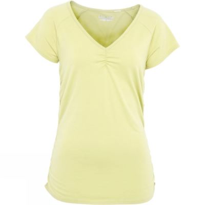 Tee Royal Robbins RR Wmns Essential Ruched V-Neck Mujer - Amarillo Claro - Chile CVR072536